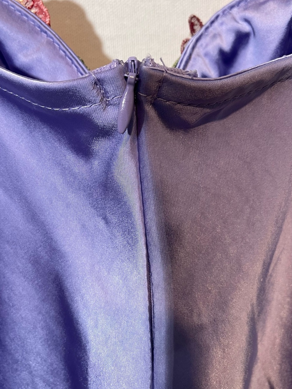 Lilac Floral-Trim Maxi Slip Dress - Picture 10 of 14